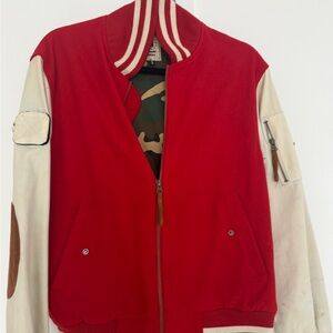 Red and Cream Varsity Jacket